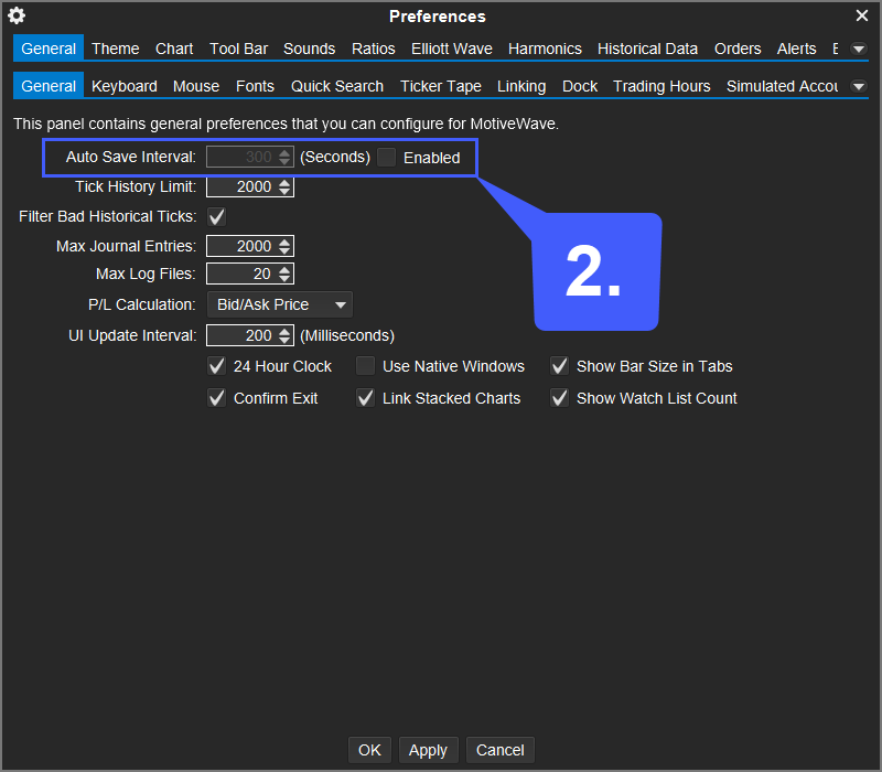 How do I save my work on the MotiveWave Platform?